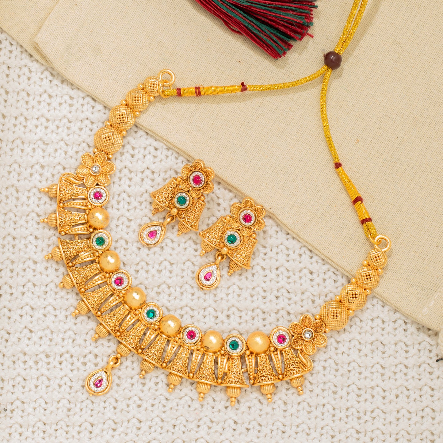 Maharani Matte Gold Set