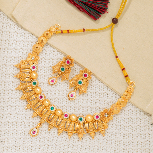 Maharani Matte Gold Set