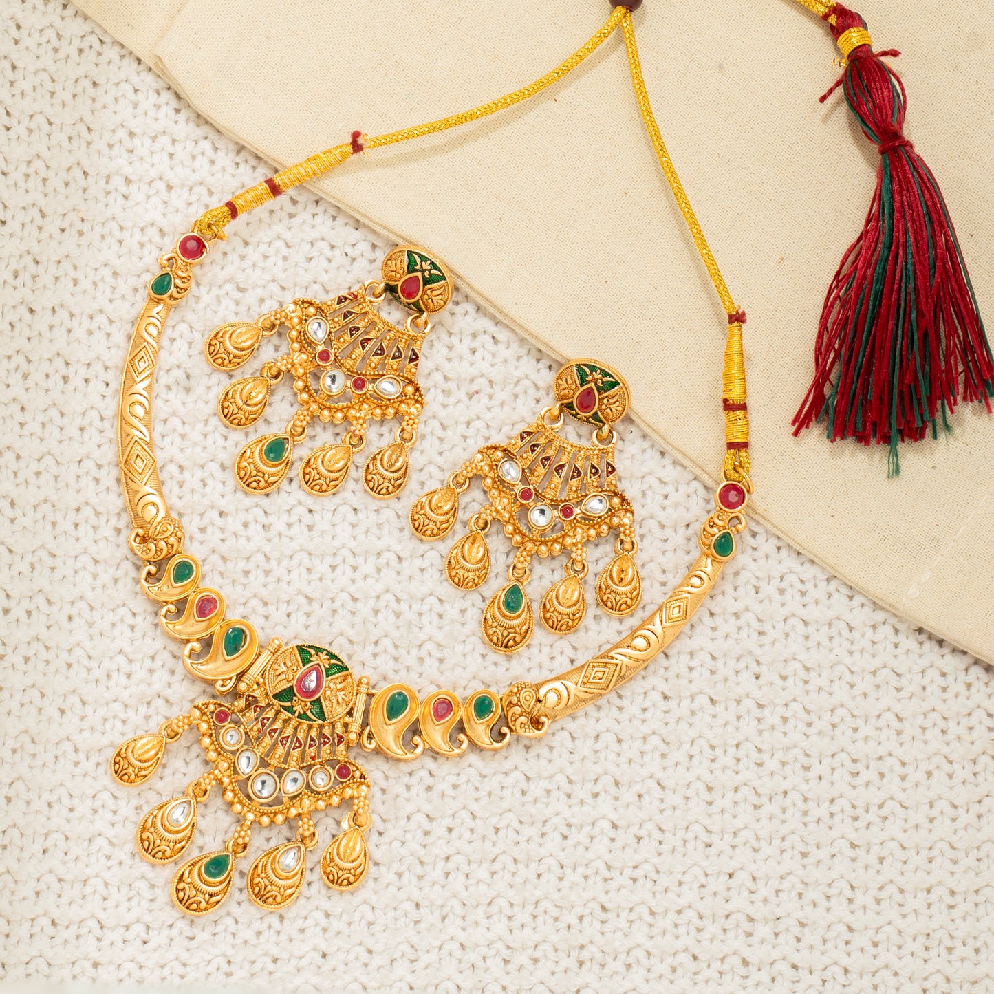 Intricate Carved Choker Set