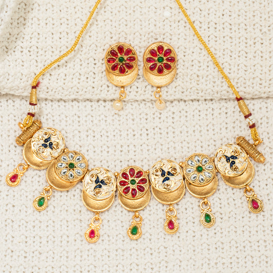 Handcrafted Floral Jhumka Set