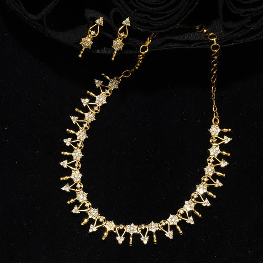 "Vine & Petal" Gold Plated Necklace & Earring Set