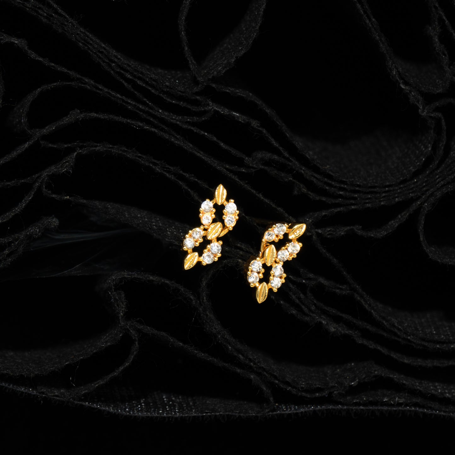 "Sleek Spikelet" Gold Plated Necklace & Earring Set