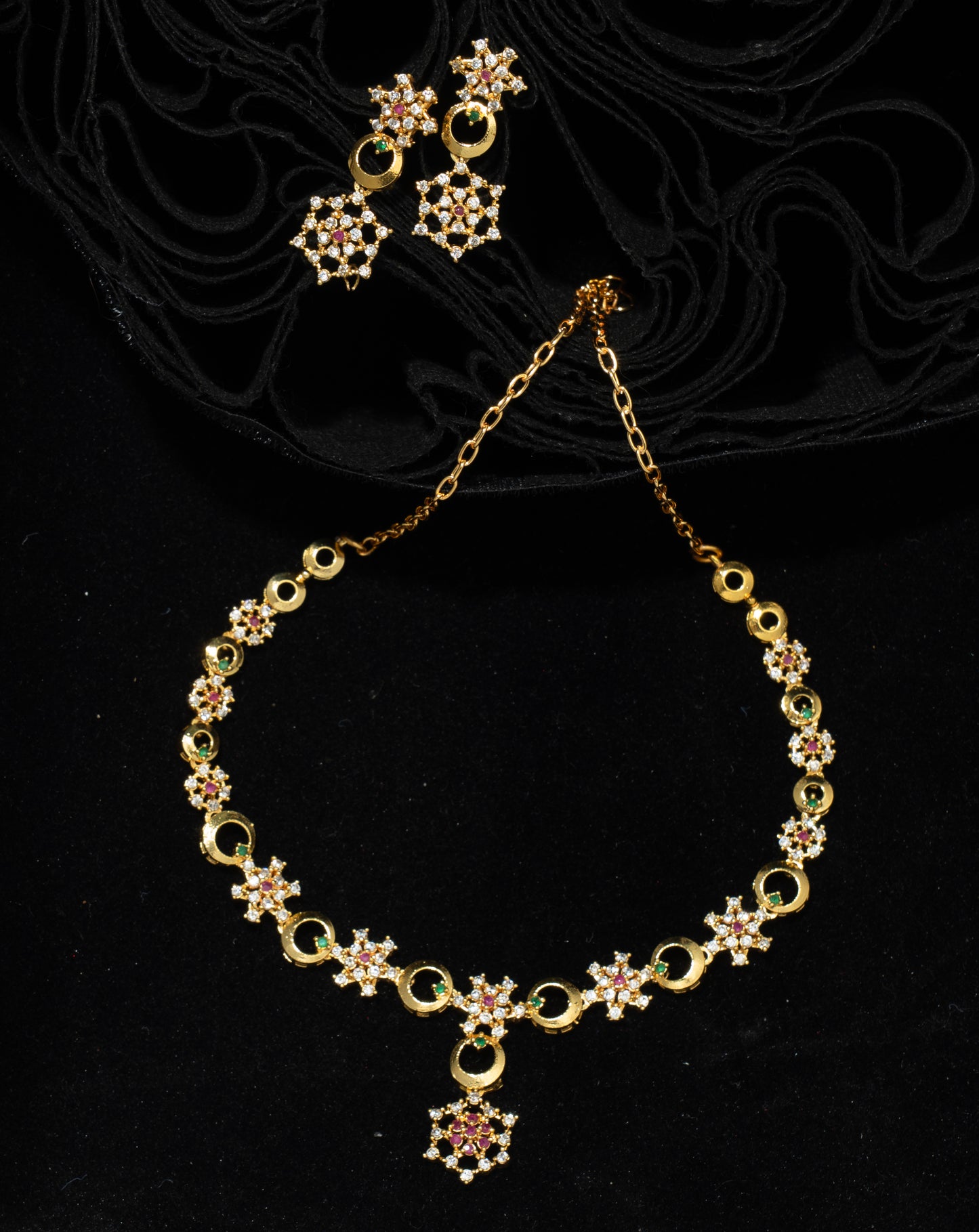 "Infinity Wave" Gold Plated Necklace & Earring Set