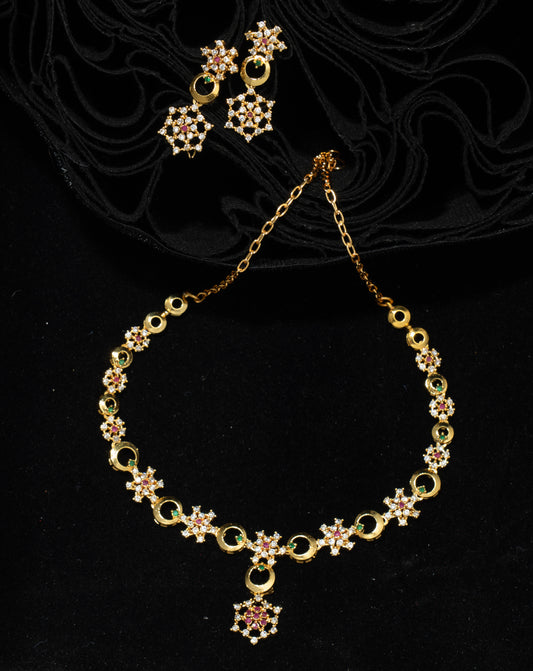 "Infinity Wave" Gold Plated Necklace & Earring Set