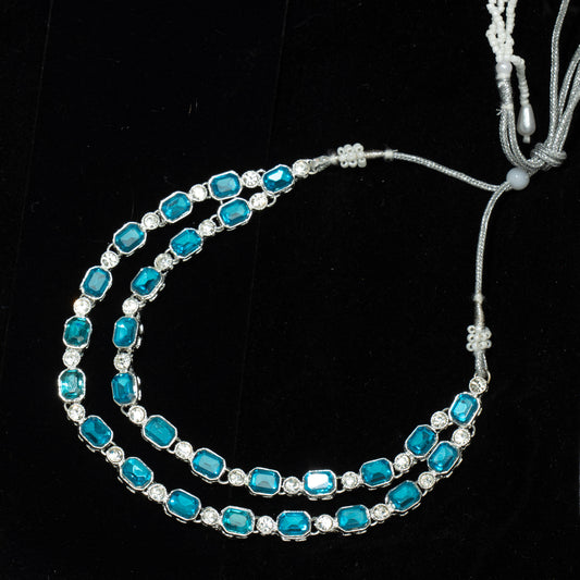 "Dual Strand Gemstone" Necklace & Earring Set