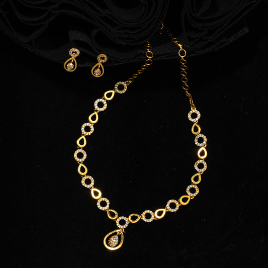 "Cosmic Blossom" Gold Plated Necklace & Earring Set